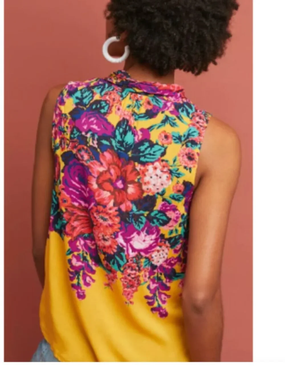 Anthropologie Meadow Rue Cecilia Button Floral Blouse Size M - Picture 2 of 10